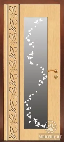 Декоративная входная дверь с зеркалом-13
